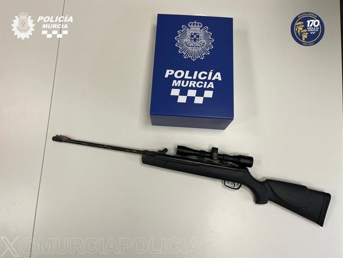 Carabina de aire comprimido intervenida por la Policía Local de Murcia