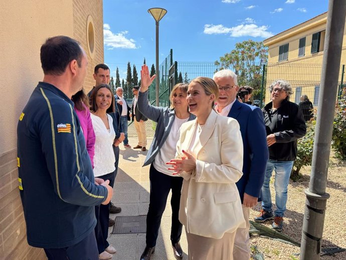 La presidenta del Govern, Marga Prohens, a su llegada al centro de emergencias 112 de Baleares.
