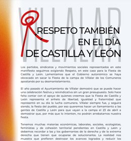 Captura del manifiesto de Villalar titulado 'Respeto también en el Día de Castilla y León'