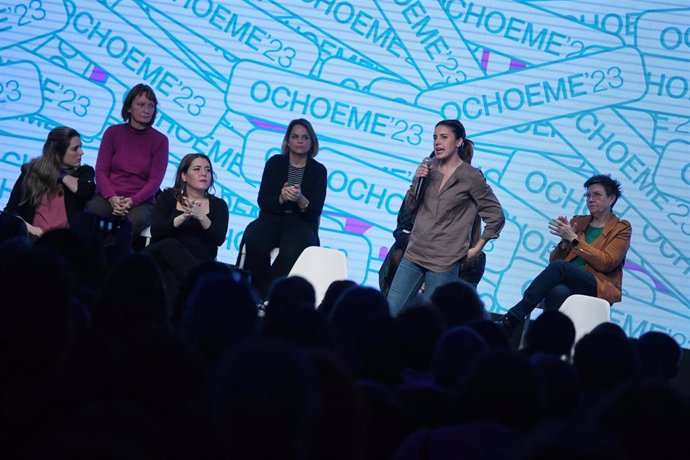 Archivo - La ministra de Igualdad, Irene Montero, interviene en el encuentro feminista 'La fuerza que transforma', en el espacio Ventas, a 4 de marzo de 2023, en Madrid (España). 