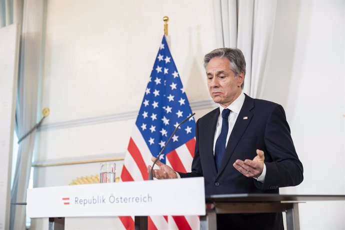 Archivo - El secretario de Estado de EEUU, Antony Blinken, durante una visita oficial en Austria (archivo)