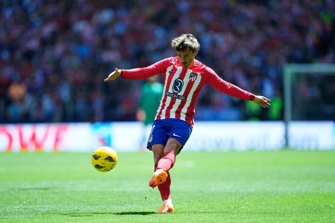 Antoine Griezmann of Atletico de Madrid in action during the Spanish League, LaLiga EA Sports, football match played between Atletico de Madrid and Girona FC at Civitas Metropolitano stadium on April 13, 2024 in Madrid, Spain.