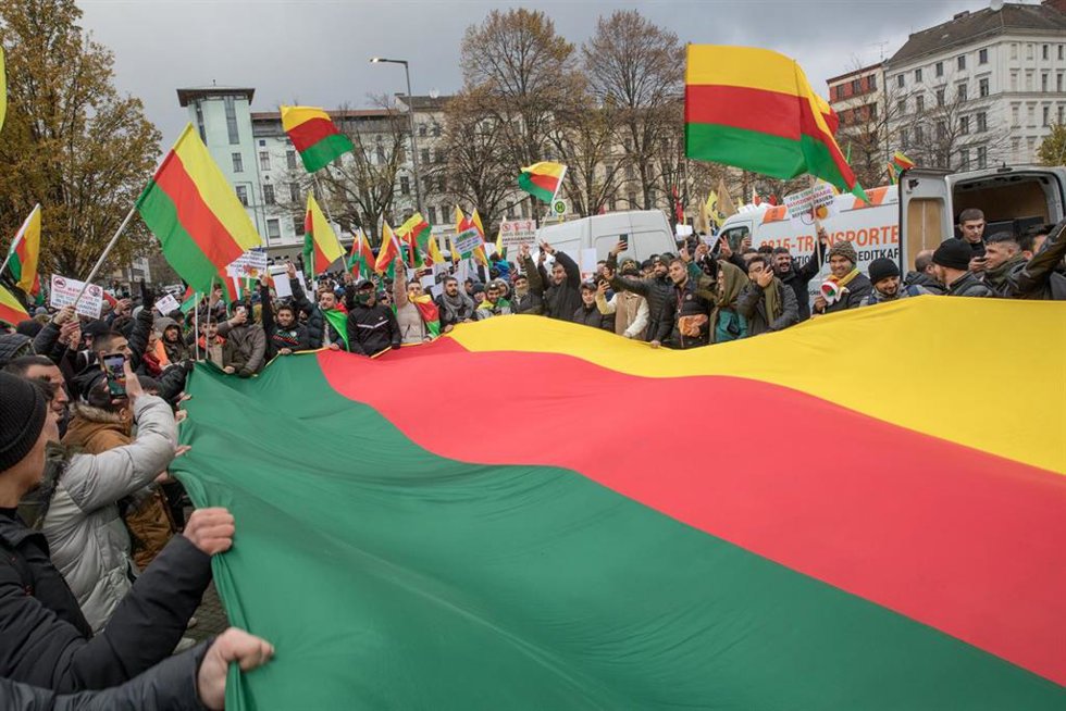 Archivo - Imagen de archivo de una manifestación kurda en Alemania