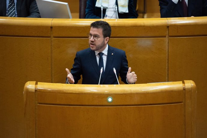 El president de la Generalitat de Catalunya, Pere Aragonès, al Senat