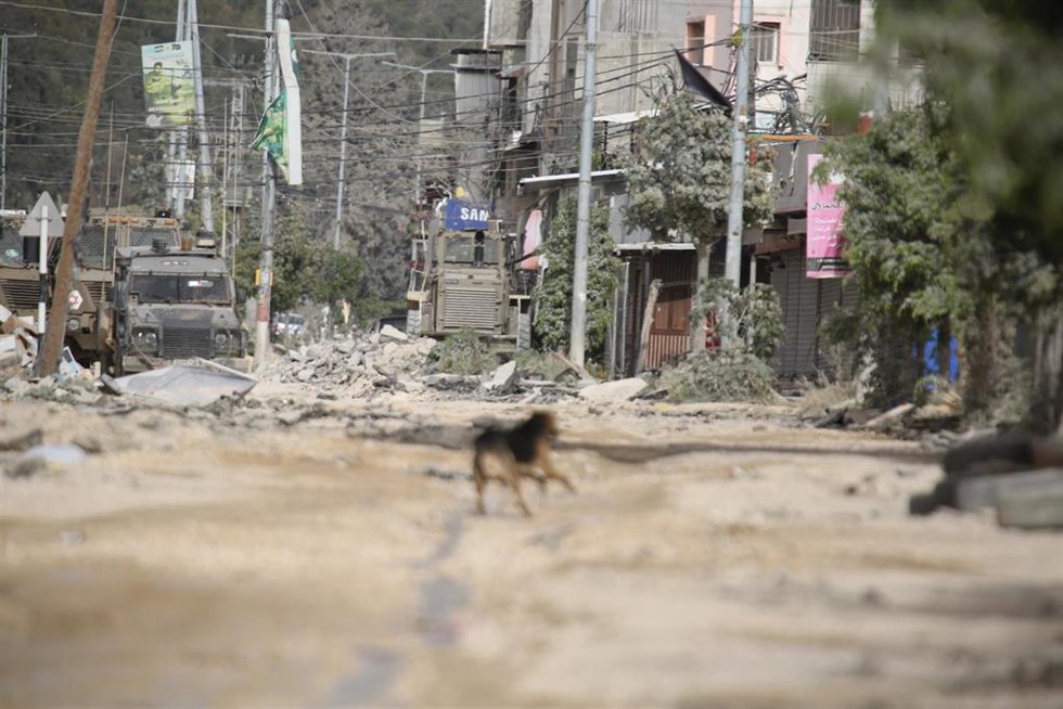Vehículos militares israelíes en Tulkarem 