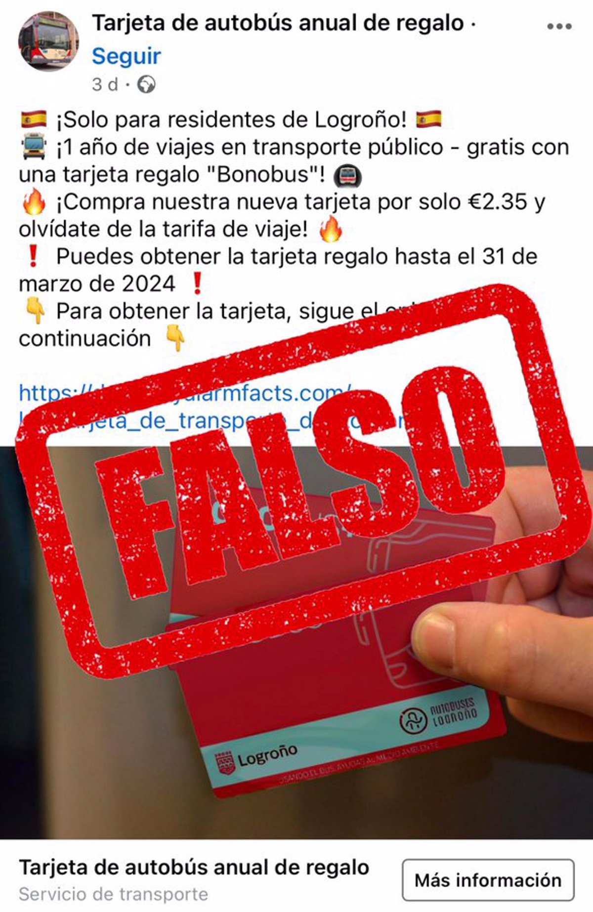 La Policía Nacional alerta de una estafa con el  bono bus  en Logroño
