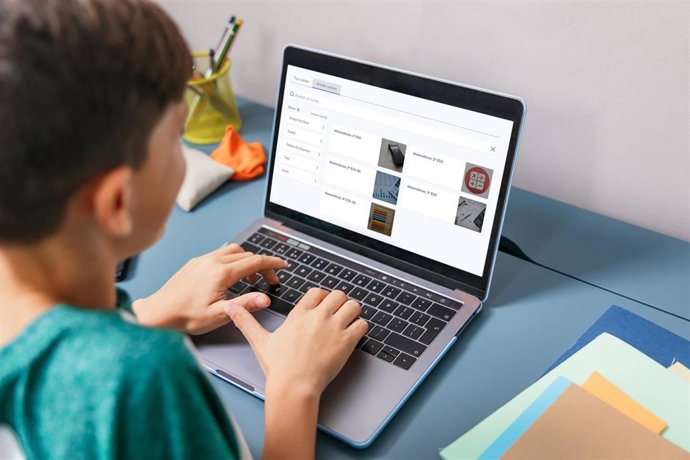 Estudiante con un ordenador