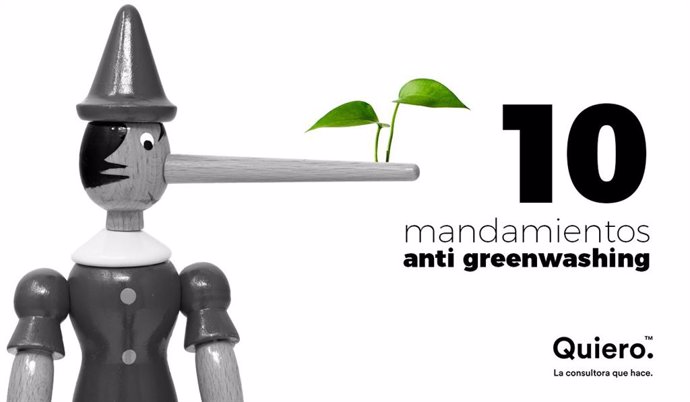 Archivo - Cartel de los 'Diez Mandamientos Anti Greenwashing' de la consultora internacional Quiero.