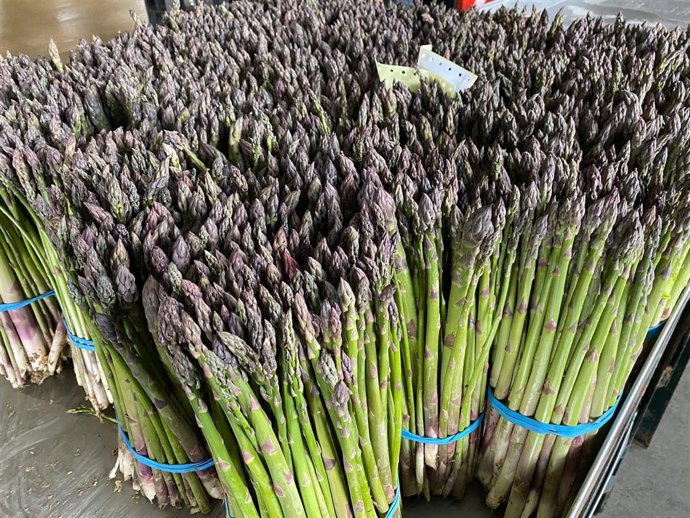 Archivo - Manojo de espárragos verdes, en imagen de archivo