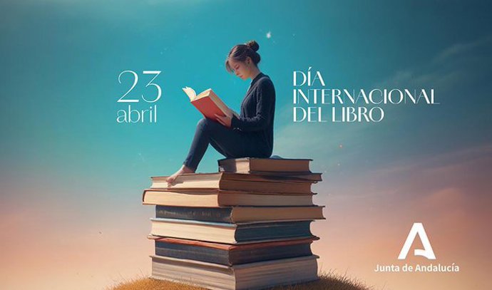 Cartel que promociona la celebración del Día Internacional del Libro.