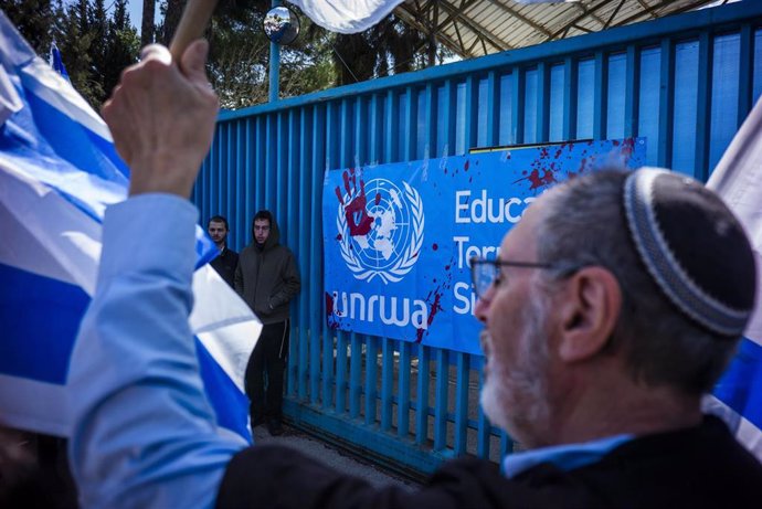 Archivo - Proitesta israelí contra UNRWA