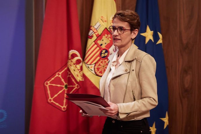 Archivo - La presidenta del Gobierno de Navarra, María Chivite.