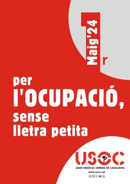 Cartel del sindicato Usoc para el 1 de mayo