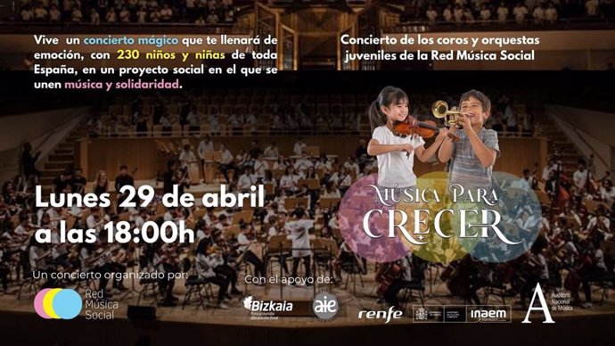 El Auditorio Nacional de Música de Madrid se llena de talento joven gracias a la Red Música Social