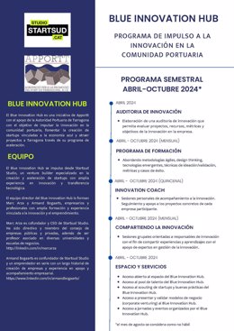 Calendarización del programa para impulsar la innovación de la comunidad portuaria del Port de Tarragona impulsado por Apportt y StartSud