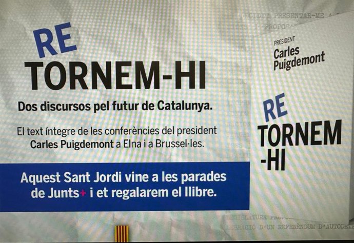 El candidato de Junts+ a las elecciones al Parlament, Carles Puigdemont, recoge sus dos útlimas conferencias en un nuevo libro
