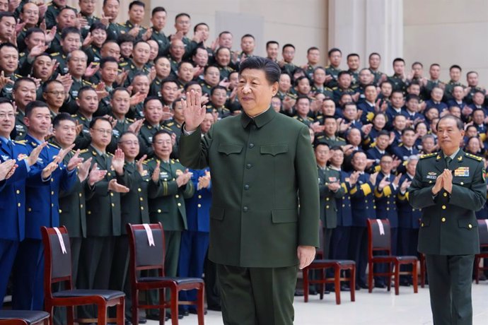 Archivo - TIANJIN, Feb. 3, 2024  -- Chinese President Xi Jinping, also general secretary of the Communist Party of China (CPC) Central Committee and chairman of the Central Military Commission (CMC), meets with representatives of troops stationed in north