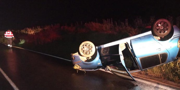 Accidente atendido en Funes por una patrulla de Policía Foral de Tudela