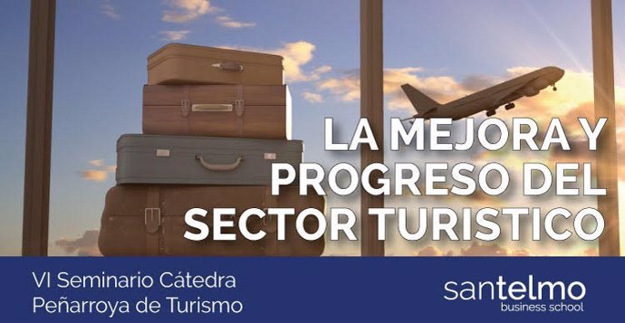 Cartel del VI Seminario Cátedra Peñarroya de Turismo que se celebra el 9 de mayo en Málaga.