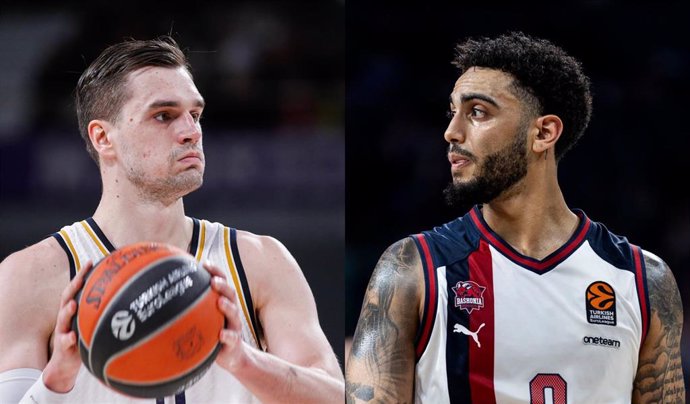 El alero del Real Madrid Mario Hezonja y el base del Baskonia Markus Howard