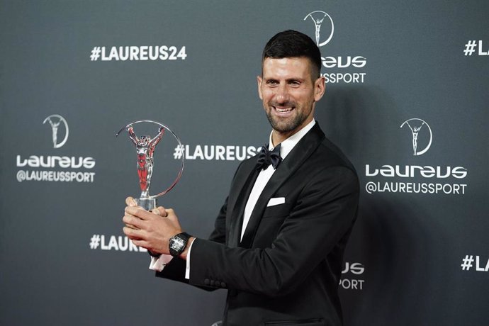 El tenista Novak Djokovic recibe el premio Laureus a 'Deportista Masculino' de 2023