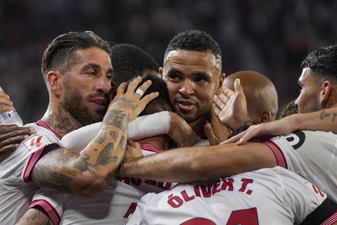 Youssef En-Nesyri celebra su gol en el Sevilla-Mallorca