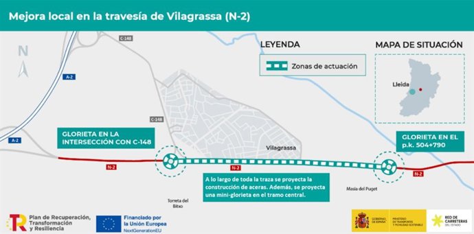 Plano de la zona en la que realizarán las obras.