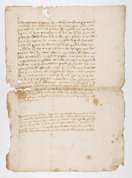 Fragment manuscrit de la novella de cavalleria 'Tirant lo Blanch', de Joanot Martorell.