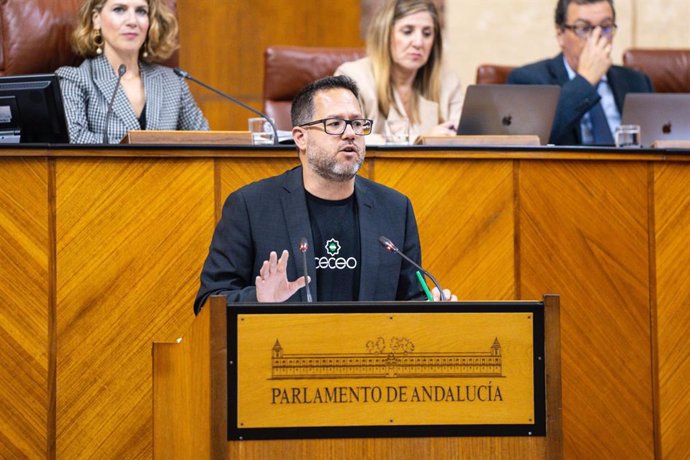 Archivo - El portavoz del Grupo Mixto-Adelante Andalucía, José Ignacio García, en un Pleno del Parlamento.