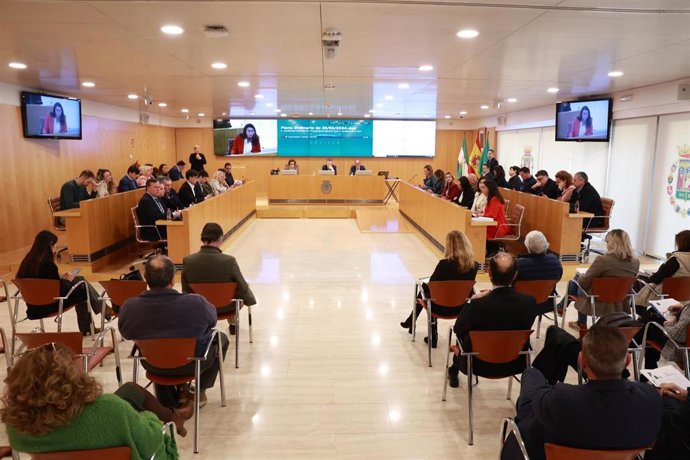 Archivo - Imagen de archivo del pleno de la Diputación de Sevilla 