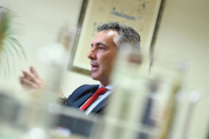 Archivo - El consejero de Medio Ambiente, Agricultura e Interior de la Comunidad de Madrid, Carlos Novillo, durante una entrevista para Europa Press, en la Consejería de Medio Ambiente, a 12 de diciembre de 2023, en Madrid (España). 