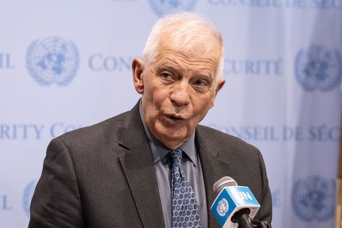 Archivo - March 12, 2024, New York, New York, United States: Josep Borrell, High Representative of the European Union for Foreign Affairs and Security Policy speaks to the press at UN Headquarters.