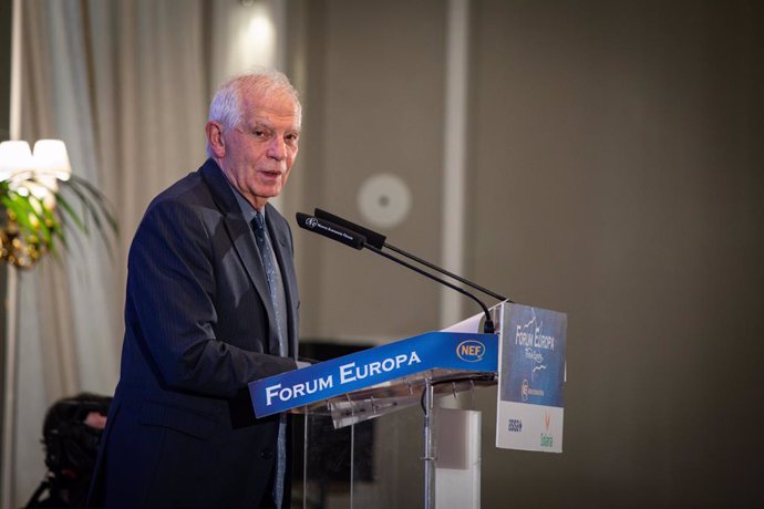 Archivo - February 9, 2024, Madrid, Spain: The High Representative of the Union for Foreign Affairs and Security Policy and Vice President of the European Commission, Josep Borrell addresses those present during an informative breakfast. The leader of the