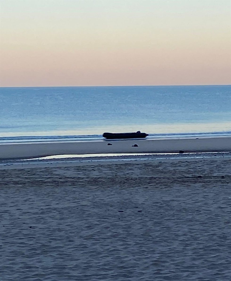 Embarcación en la que han llegado los migrantes a la playa de la Victoria