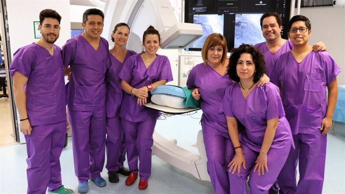 Algunos miembros del equipo de Cardiología Intervencionista del Hospital Juan Ramón Jiménez de Huelva.