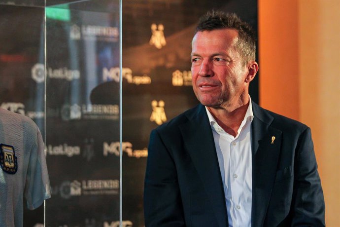Archivo - Lothar Matthaus, former player of the German national team during the act of delivery of one of the most important relics in the history of football, (Maradona's shirt from the 86 World Cup final), at Embassy of the Argentine Republic on Aug 25,