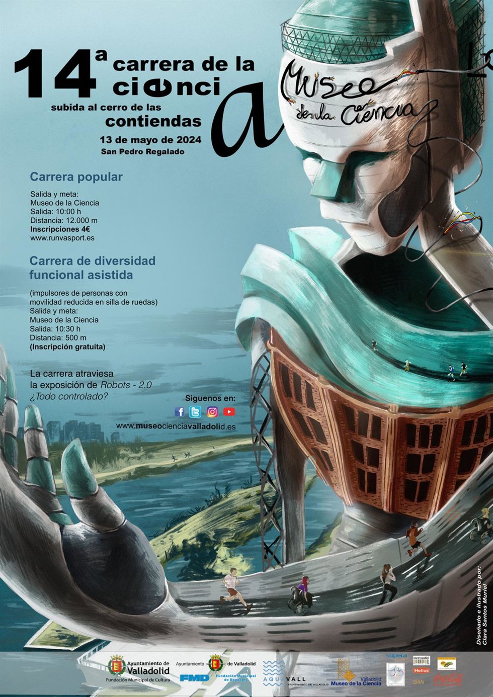 Cartel de la XIV Carrera de la Ciencia que acogerá Valladolid el 13 de mayo