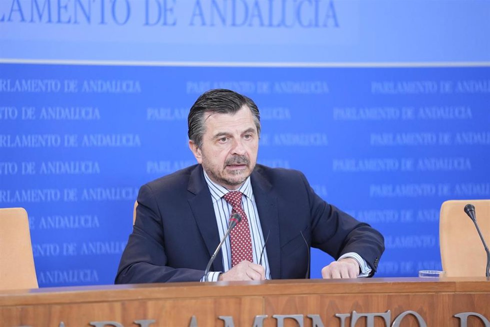 El portavoz del PP-A en el Parlamento andaluz, Toni Martín, este miércoles