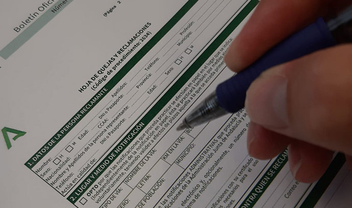 Hoja de quejas y reclamaciones.