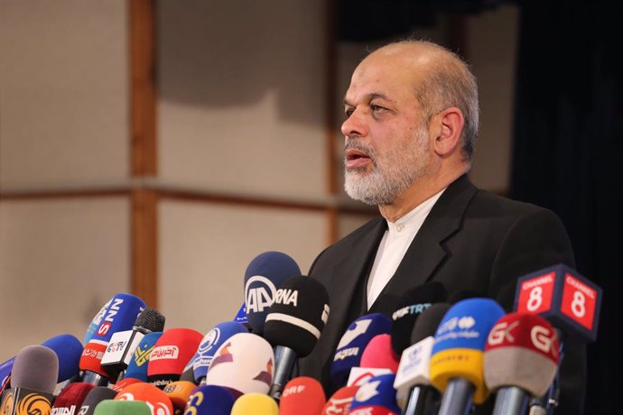 Archivo - March 4, 2024, Tehran, Iran: Iranian Interior Minister, AHMAD VAHIDI, speaks during a press conference on the elections of the parliamentary and the Council of Experts, an influential body of Islamic clerics, in Tehran. Vahidi said the vote saw 