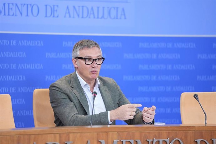 El portavoz del Grupo Vox en el Parlamento andaluz, Manuel Gavira, este miércoles