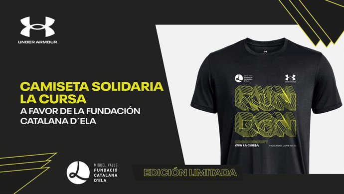 Camiseta solidaria de Under Armour, para luchar contra la ELA, que se usará en la 44ª Cursa El Corte Inglés de Barcelona