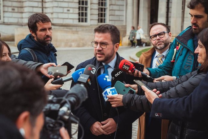 El presidente de la Generaliat y candidato de ERC a la reelección, Pere Aragonès