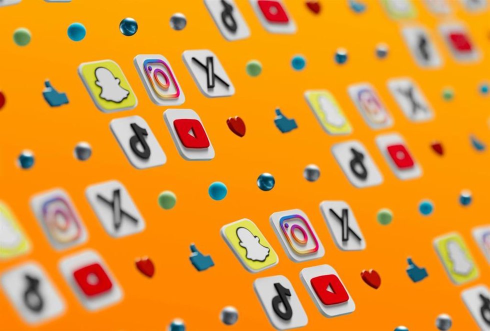 Iconos de diferentes redes sociales