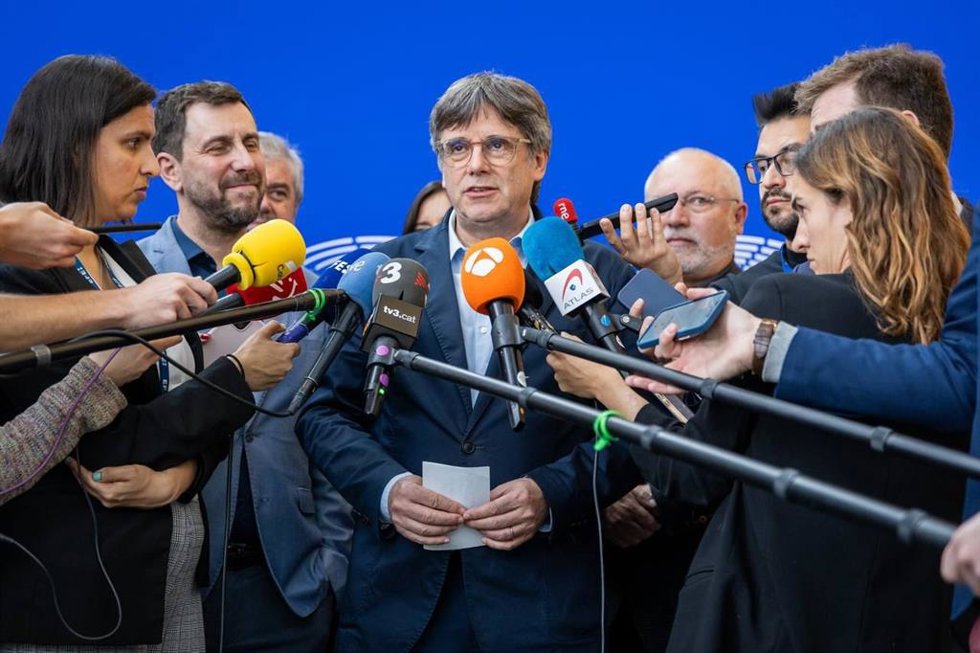 El candidato de Junts+ a las elecciones al Parlament, Carles Puigdemont