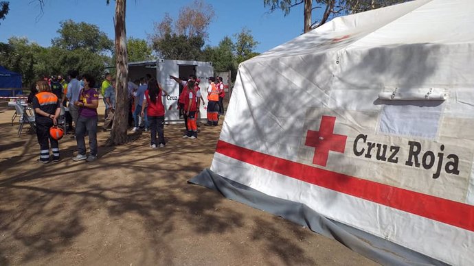 Equipo de Respuesta e Intervención en Emergencias (ERIE) de Cruz Roja en Huelva.