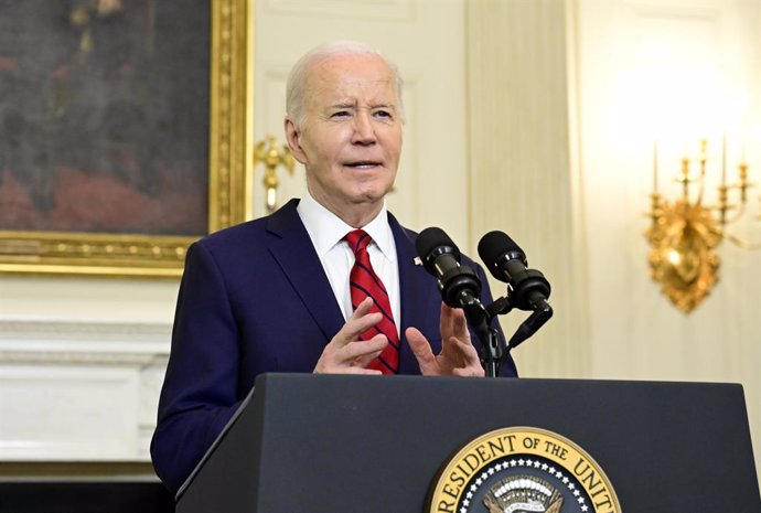 April 24, 2024, Washington, District Of Columbia, USA: United States President Joe Biden makes remarks after signing the $95 billion National Security Package that includes military aid to Ukraine and Israel and provides funding for humanitarian aid to Ga