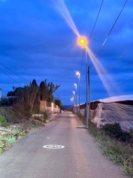 Iluminación en Paraje Guillén en la zona de La Cañada de Almería.