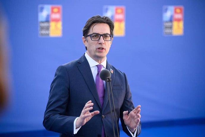 Archivo - El presidente de Macedonia del Norte, Stevo Pendarovski