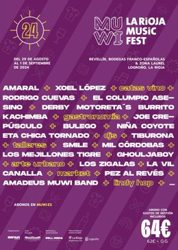 Muwi La Rioja cierra su cartel de artistas con Derby Motoreta's Burrito Kachimba, Smile y Tiburona